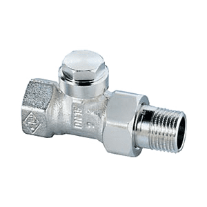 Heimeier Regulux foot valve with drainage, right