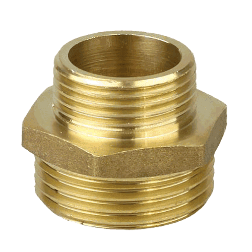 Verloop nippel (2x bu.dr.) messing