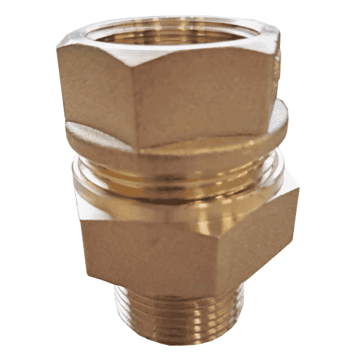3-part coupling (female x male) brass