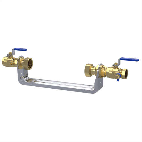Raminex watermeterbeugel set, 1" x 1" bi.dr., L=260mm