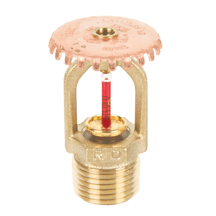 Upright Quick Response sprinkler, 3 mm K=80, 1/2" connection, brass