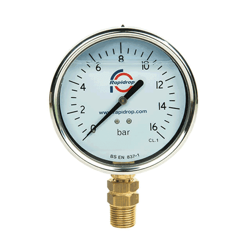 344093 Manometer 0 tot 16 bar 3/8 bsp