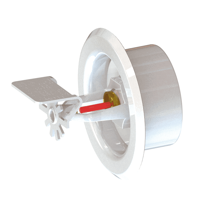 Horizontal sprinkler, 5 mm K=80, 1/2" connection, white