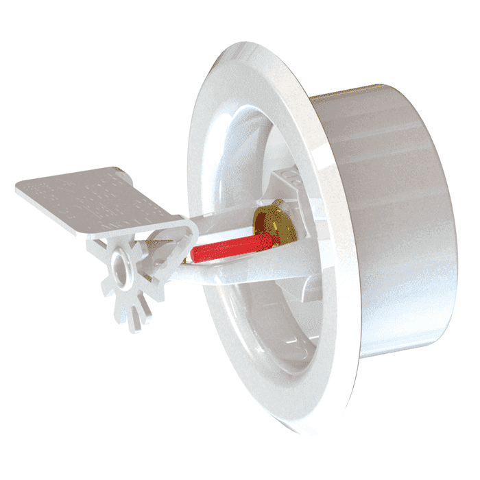 Horizontal Quick Response sprinkler, 3 mm K=80, 1/2" connection, white