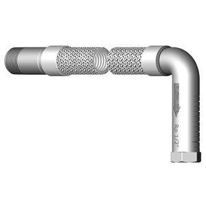 sprinklerhose with elbow bend, 1" x 1/2", L= 2000mm