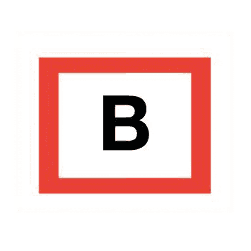 pictogram "B" kunststof 300 x 400mm