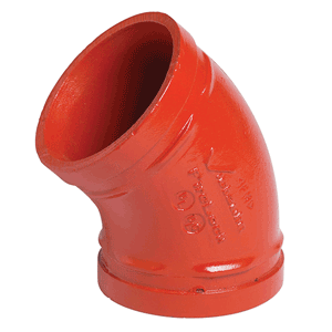 Victaulic bocht 45gr Style 003 - 88.9  mm, rood