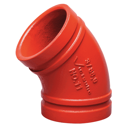 Victaulic bocht 45gr Style 11 - 48.3mm, rood