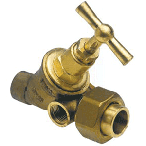 Bonfix stop valve with coupling and drain valve