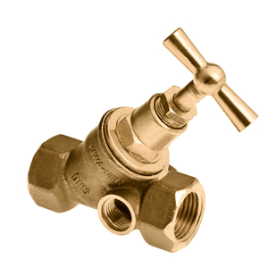 Bonfix stop valve, female thread, with drain valve