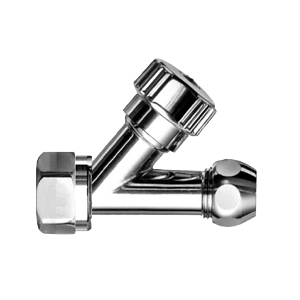 Stop valve straight, knob chromium-plated
