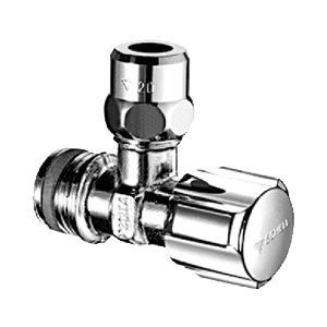 Elbow stop valve without cover plate, chromium-plated