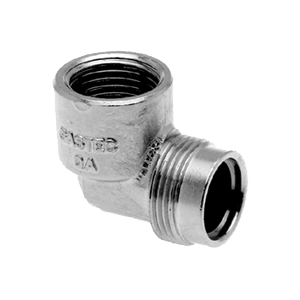 Connector, angled, for gas hose set