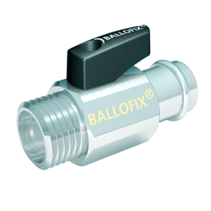 VSH Ballofix ball valve with handle, press x male thread