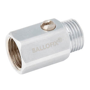 VSH Ballofix ball valve with handle, female thread x male thread, screwdriver operated