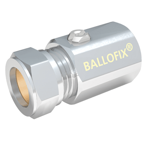 VSH Ballofix ball valve, compression x female thread, screwdriver operated