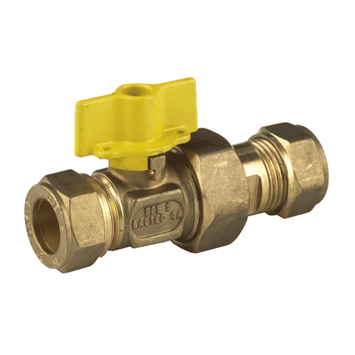 Gas ball valve 2 x compression