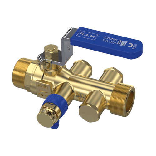 Raminex backflow preventer EA 2 x male thread with drain valve