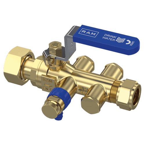 Raminex backflow preventer EA with drain valve