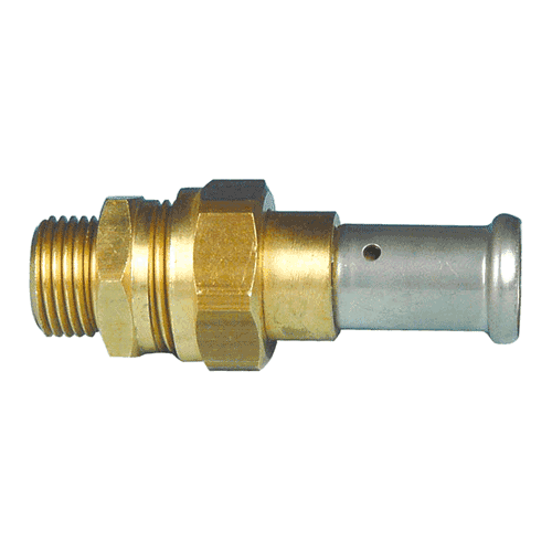 Henco, 3-part brass coupling, flat seal