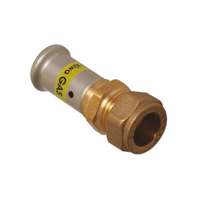 Henco gas adapter, press/copper compression, 20 x 22mm
