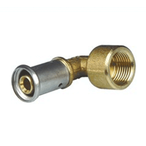 Henco, brass adaptor elbow 90° press/ x female thread