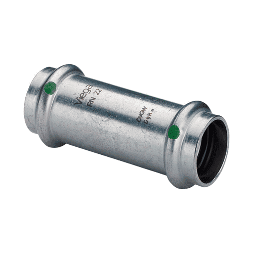 Viega Sanpress stainless steel slip coupling with stainless steel SC-Contur, 2 x press