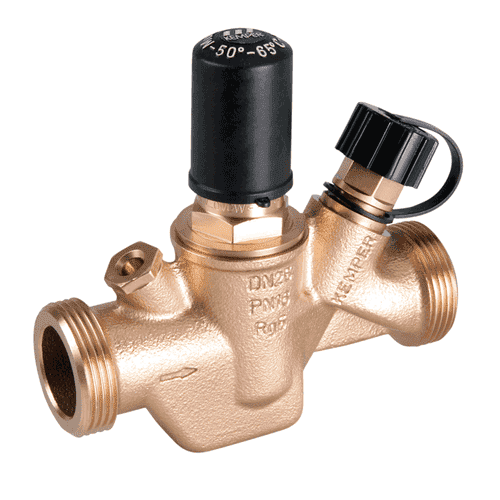 Thermostatic circulation control valve, bronze, 50 - 65°C Type 141