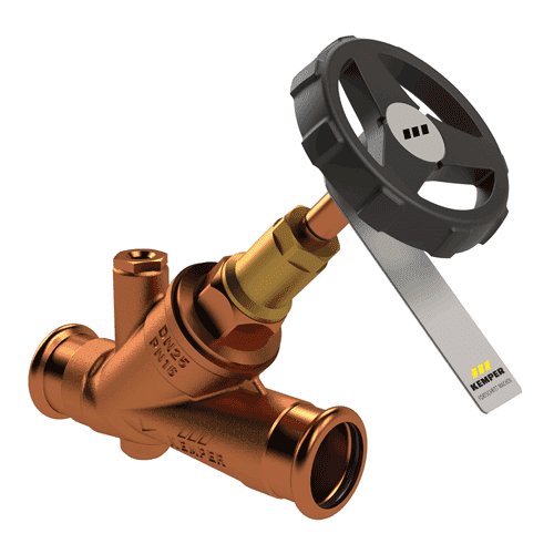 Stop valve bronze, M-contour connection. Type 1902, with drain valve