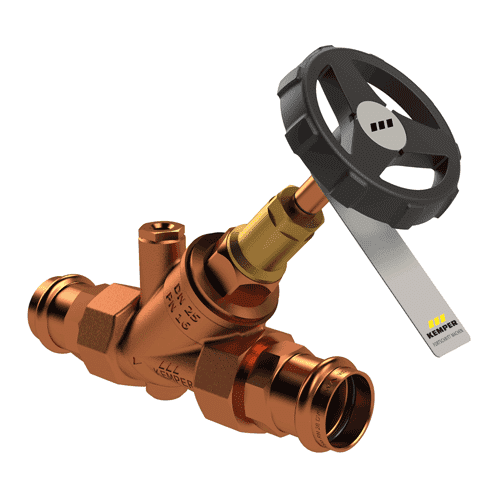 Stop valve bronze, V-contour connection. type 1903, with drain valve