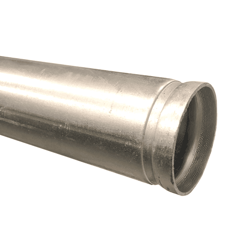 Welded hot-dip galvanised pipe, grooved on both sides