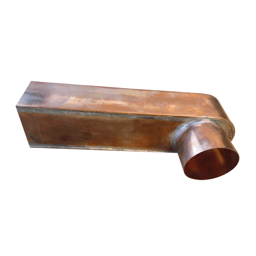 Flat roof outlet, copper