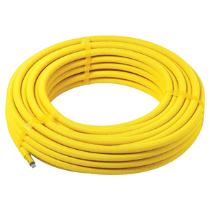 Viega Smartpress G pipe on roll with protective pipe, yellow