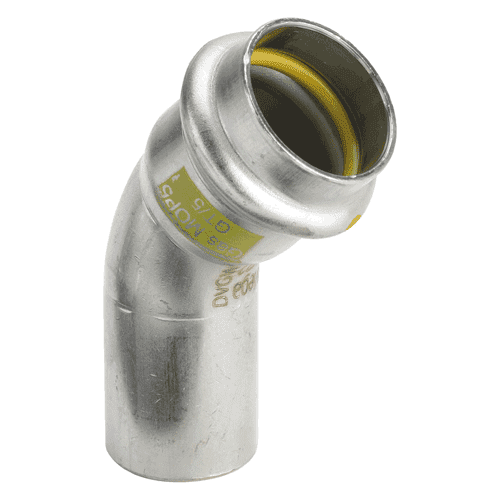 Viega Sanpress Inox stainless steel gas elbow 45 deg with SC-Contur, press x insert