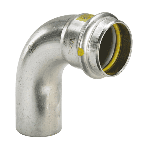 Viega Sanpress Inox stainless steel gas elbow 90°C with SC-Contur, press x insert
