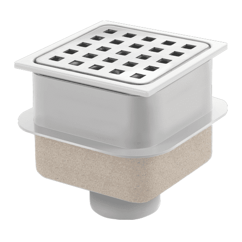 Van den Berg ABS drainage gully with SST grate, 100 x 100 mm