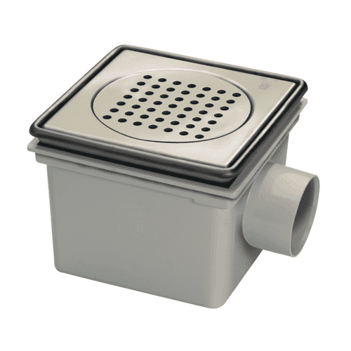 Van den Berg ABS bucket well with loose stainless steel 316 edge grate, side outlet