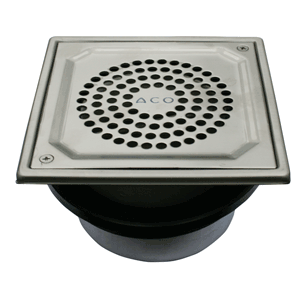 ACO upper part+grate, 110 x 184-199, with foul air trap 3 x inlet