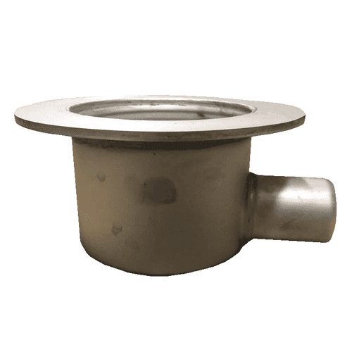 ACO Stainless SST gully body with horizontal outlet and welded flange