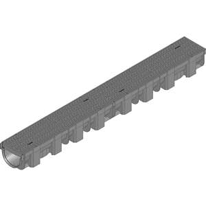 Hauraton TOP X line channel with black PP mesh grating