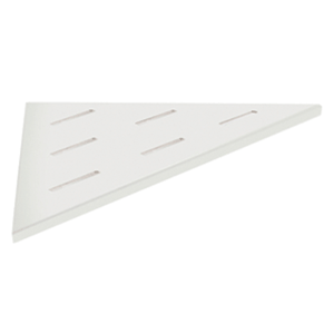 LoooX corner shelf, stainless steel, white, 30 cm