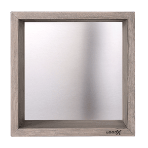 LoooX Wooden BoX square, brushed stainless steel