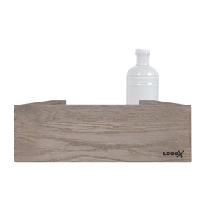 LoooX Wooden Shelf BoX, brushed stainless steel