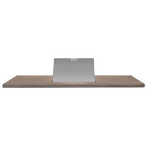 LoooX Wooden bath shelf, brushed stainless steel