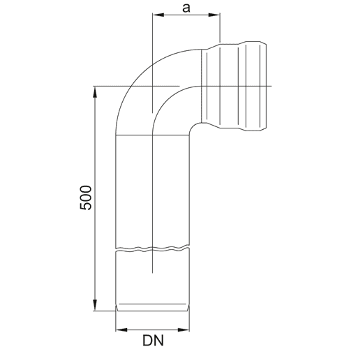 607841 GMX wastafelaansluitbocht DN50 90gr