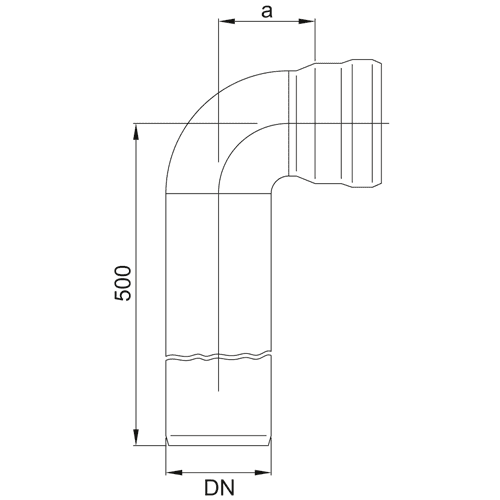 ACO GMX sink connection bend DN50 90°
