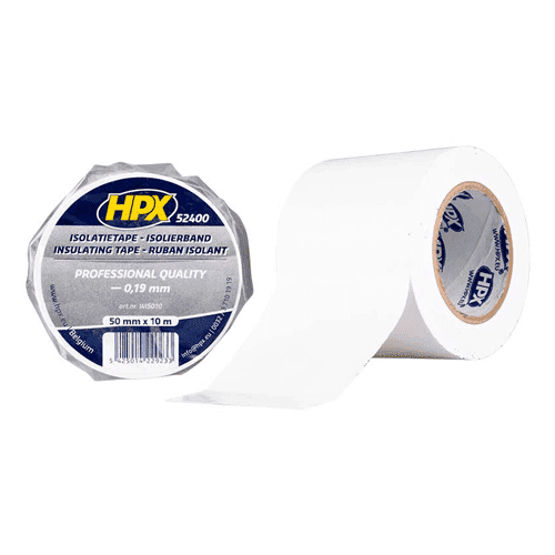 610119 Isol.tape pvc 50mm rol  10mtr wit