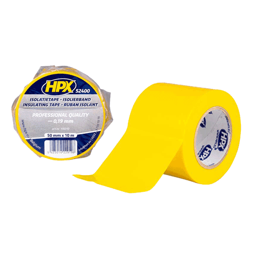 610124 Isol.tape pvc 50mm rol  10mtr geel