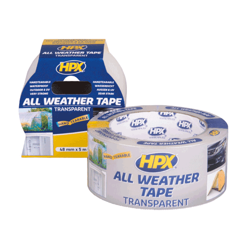 HPX all weather tape transparant, 48mm - 25m