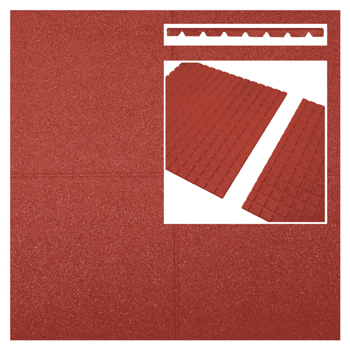 612126 Rubber tile 50x50x2.5 cm red